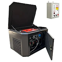 Генератор A-iPower A8000EAX в супертихом зимнем кожухе 1400SS RAL 8019 + блок автозапуска A-iPower 230 В, 50 А